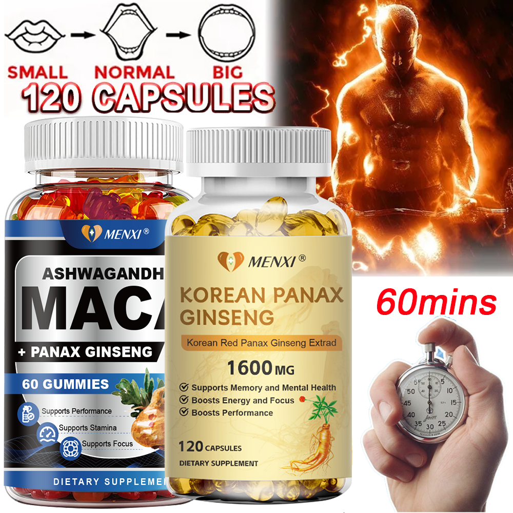 Korean Panax Ginseng + Maca Root Gummies- Male Enhancement Increase Stamina