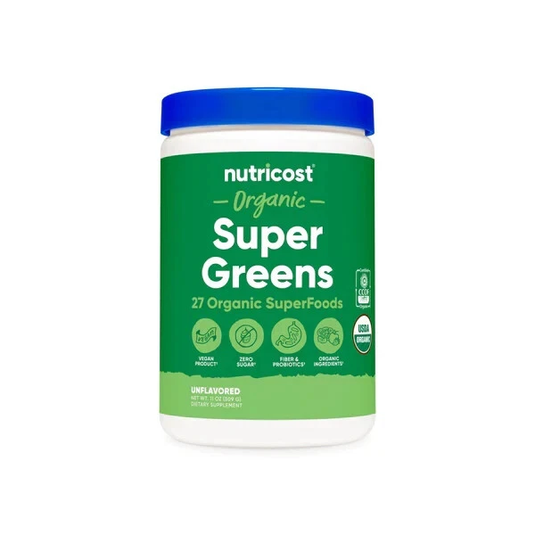 Nutricost Super Greens Powder Organic (30 Servings) Unflavored - 03/2027