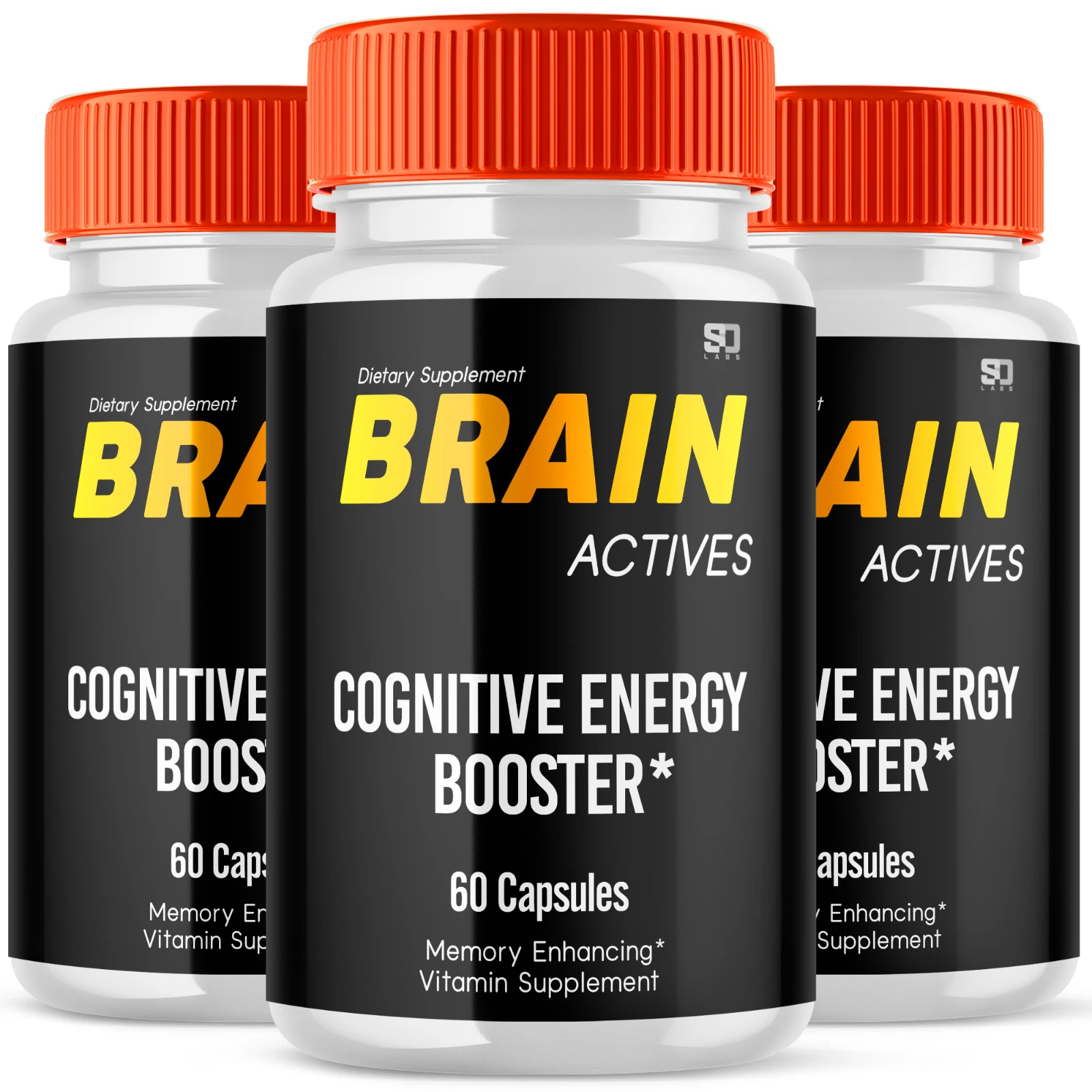 Brain Actives - Nootropic Supplement Cognitive Support Supplement (3 Pack)
