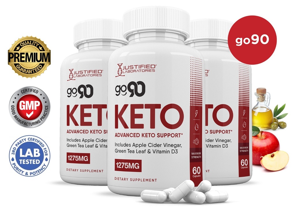 Go 90 Keto ACV Pills 1275 MG Stronger Than Gummies Keto Support 3 Bottles