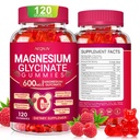 Magnesium Glycinate Gummies 600mg, Sugar Free Magnesium Gummies for Adults wi...