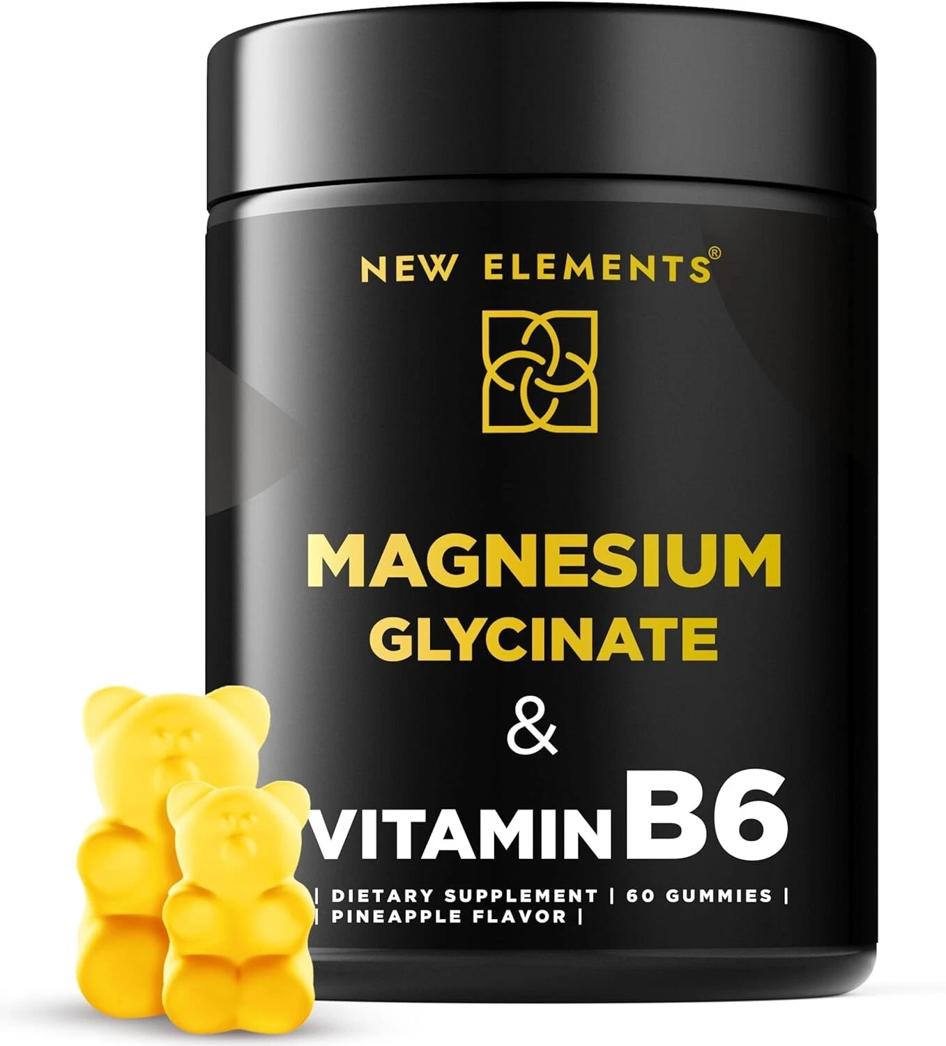 Magnesium Glycinate Gummies 500mg with Vitamin B6 100mg for Adults and Kids