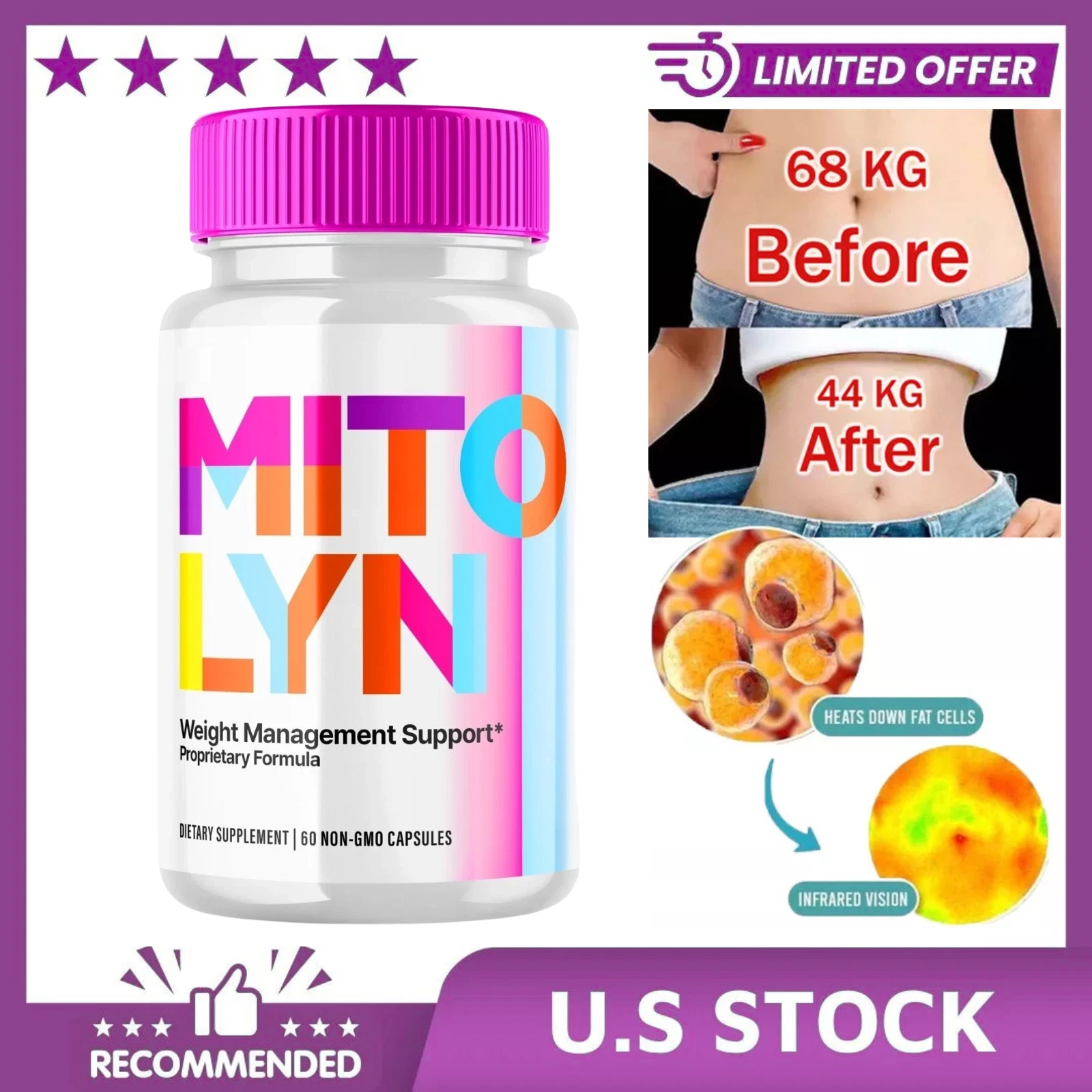 Mitolyn Advanced Weight Loss Support Mito Lyn Maximum Strength 60ct