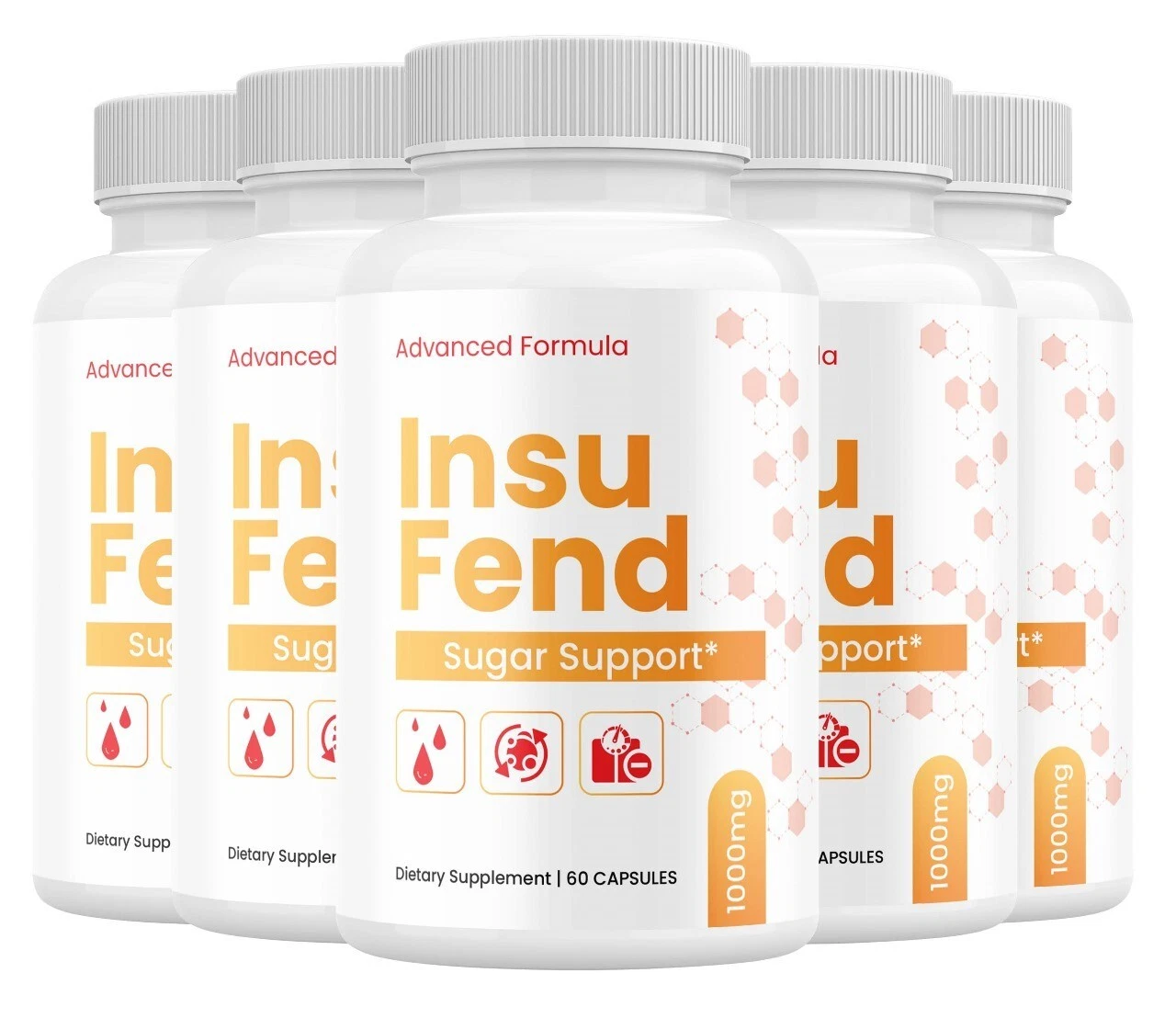 (5 Pack) Insu Fend Blood Sugar Support Pills, Advanced Blood Formula