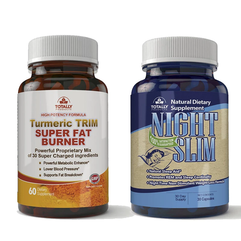 Night Slim Weight Loss Caps & Turmeric Trim Fat Burner Pills Combo Free Shipping