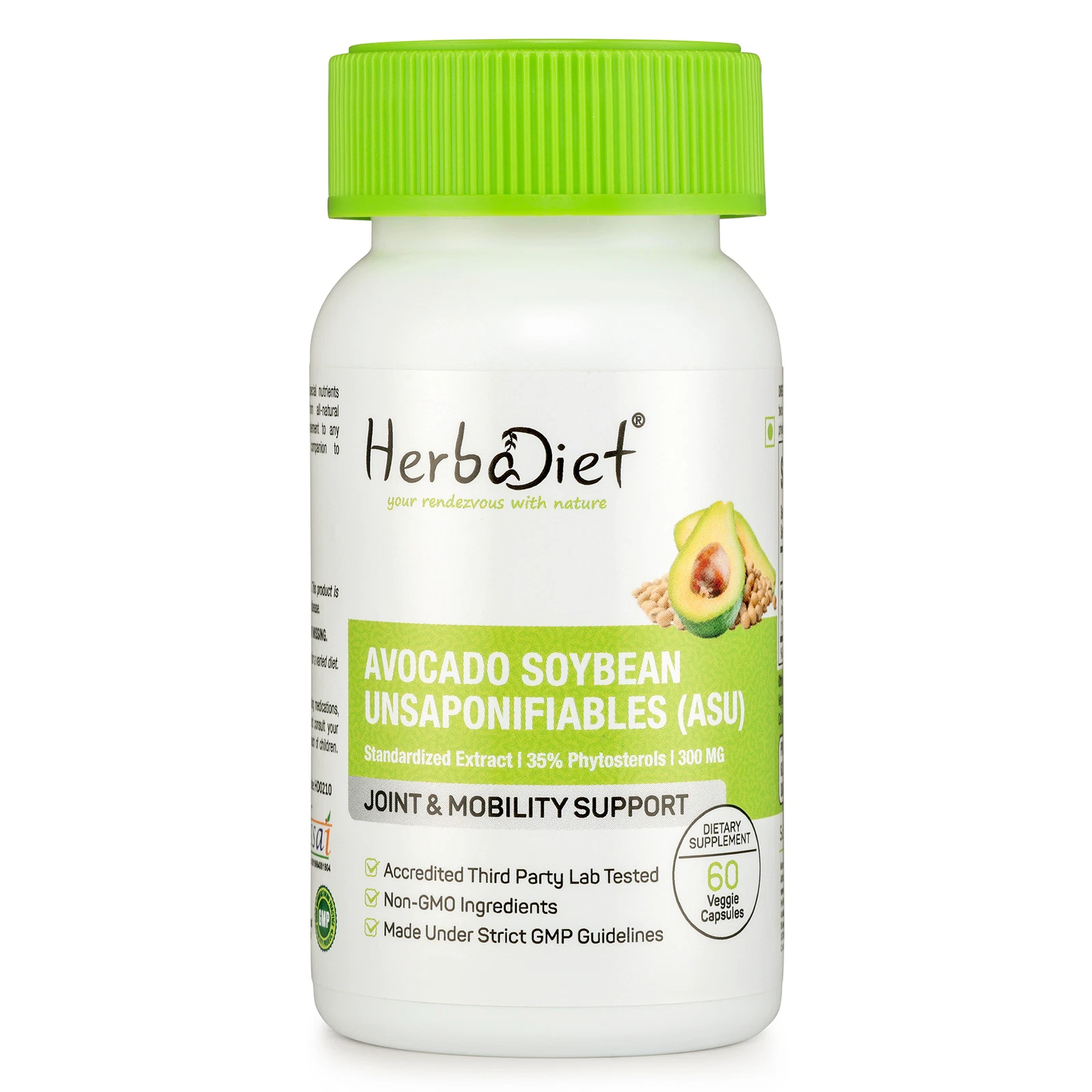 Avocado Soybean Unsaponifiables ASU 35% Phytosterols Capsules Joint Support