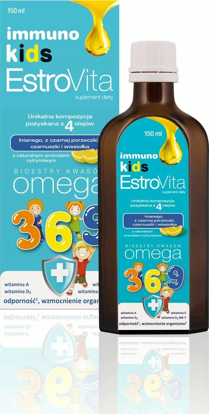 EstroVita Immuno Kids, Omega 3,6,9, Vitamin A, Vitamin D For Kids, FREE P&P