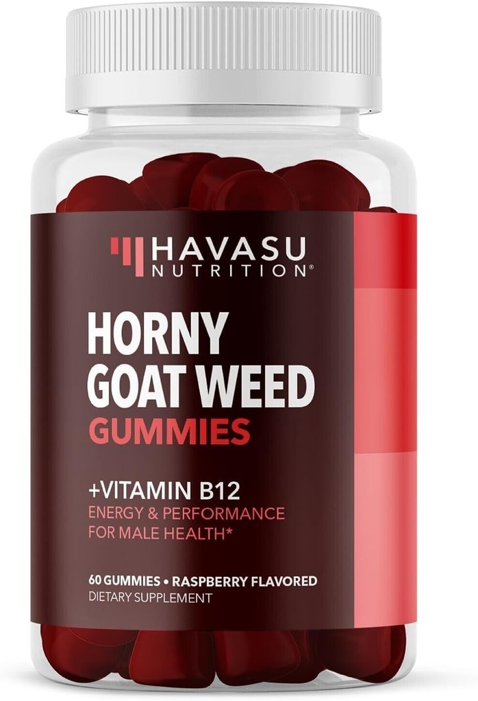 Havasu Horny Goat Weed Gummies w/ Vitamin B12 Energy Endurance Performance 60ct
