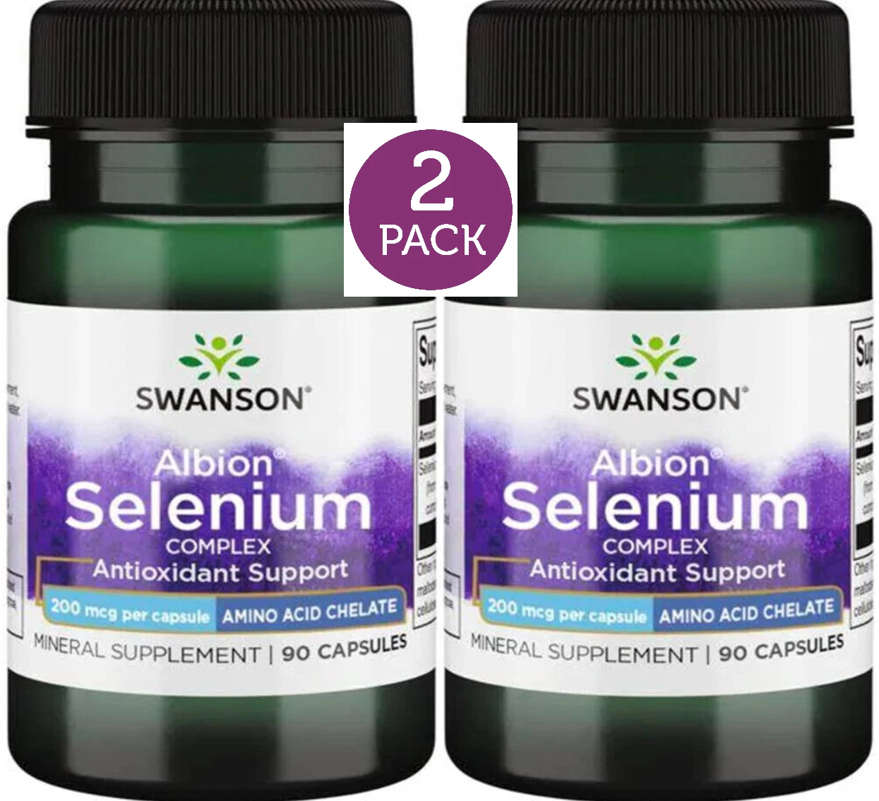 2 Pack Selenium 200mcg 180 (2x90) Capsules Antioxidant Cardio Thyroid Prostate