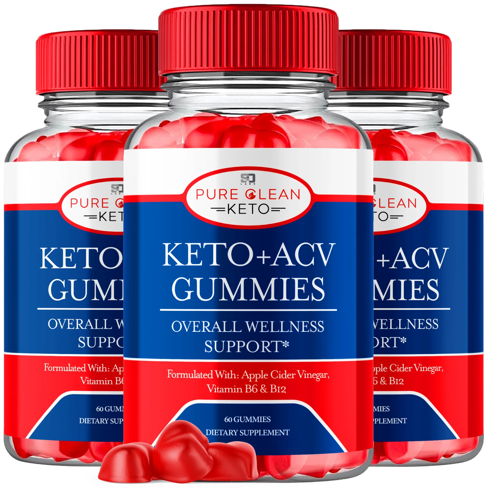 (3 Pack) Pure Clean ACV Keto Gummies, Pure Clean ACV Weight Loss (180 Gummies)