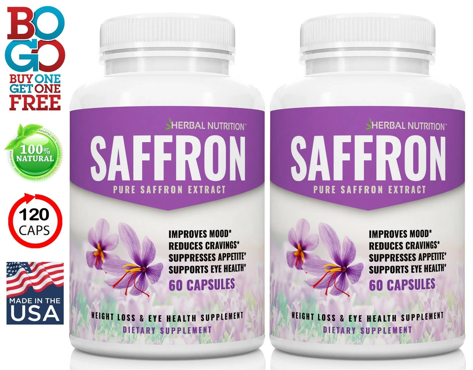 Extra Strength Saffron Extract for Weight Loss, Eye Health and Mood 88.5mg