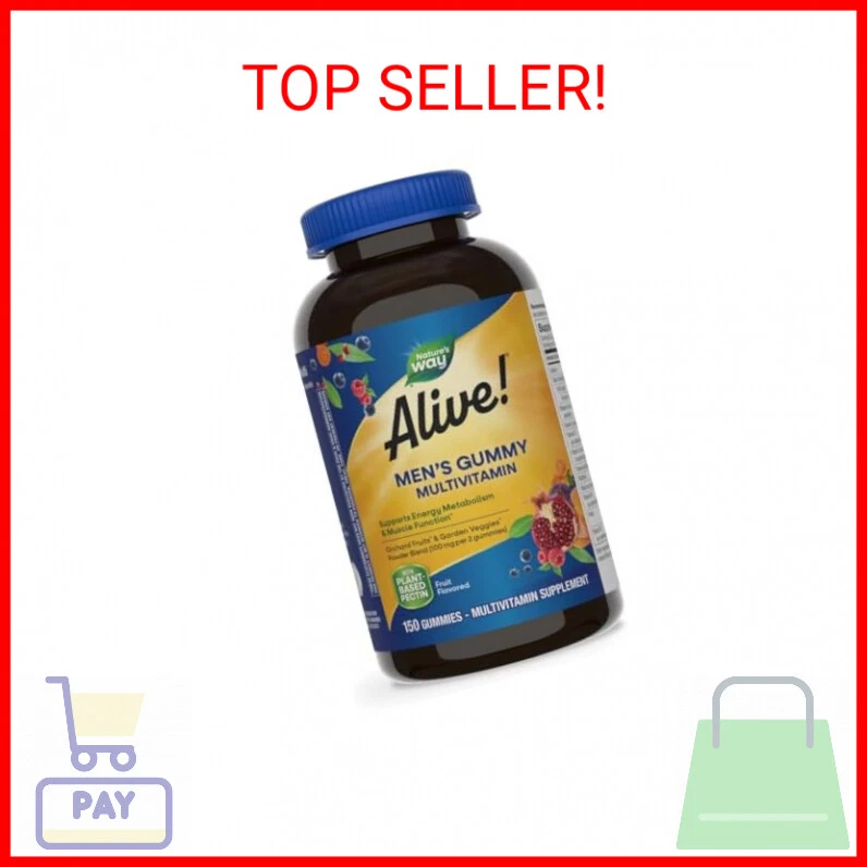 Nature's Way Alive! Men's Daily Gummy Multivitamin, Supports Energy Metabolism &