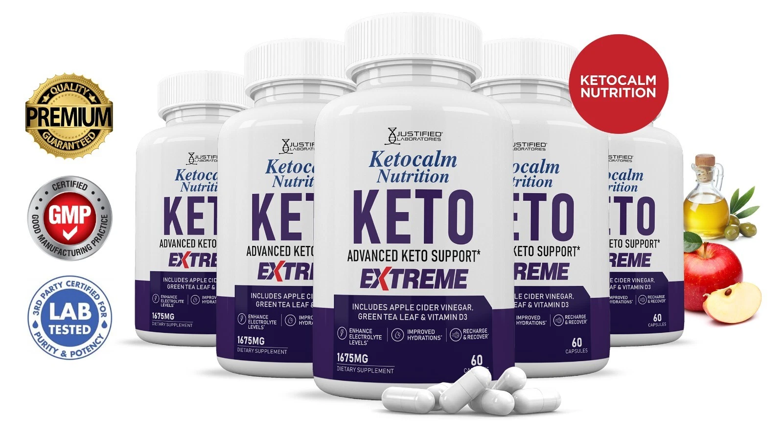 Keto Calm ACV Extreme Pills 1675 MG Stronger Than Gummies Keto Support 5Pk
