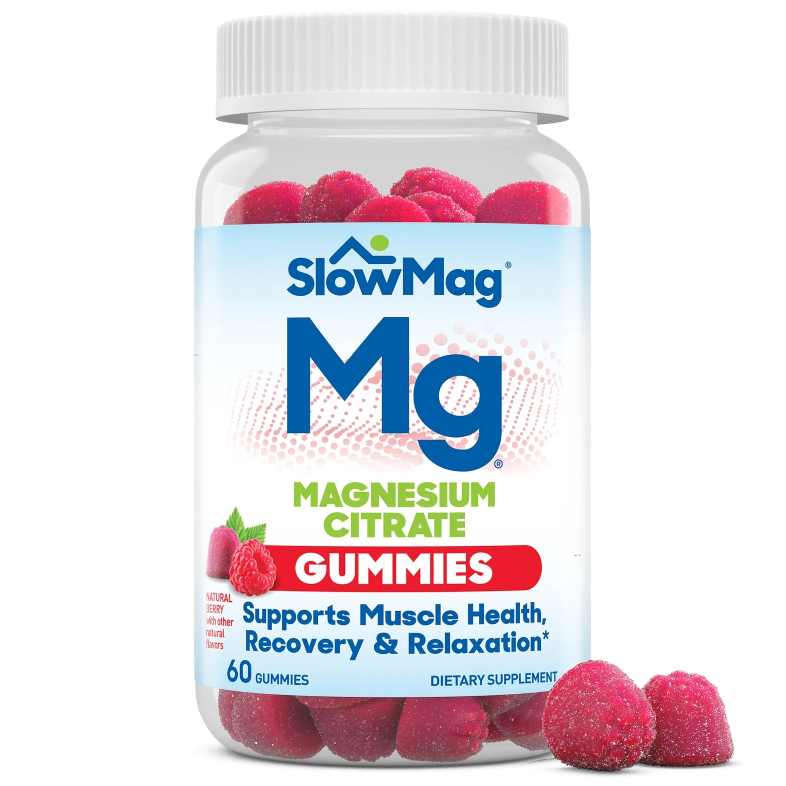 SlowMag Magnesium Citrate Gummies - Supports Muscle Health, Recovery &