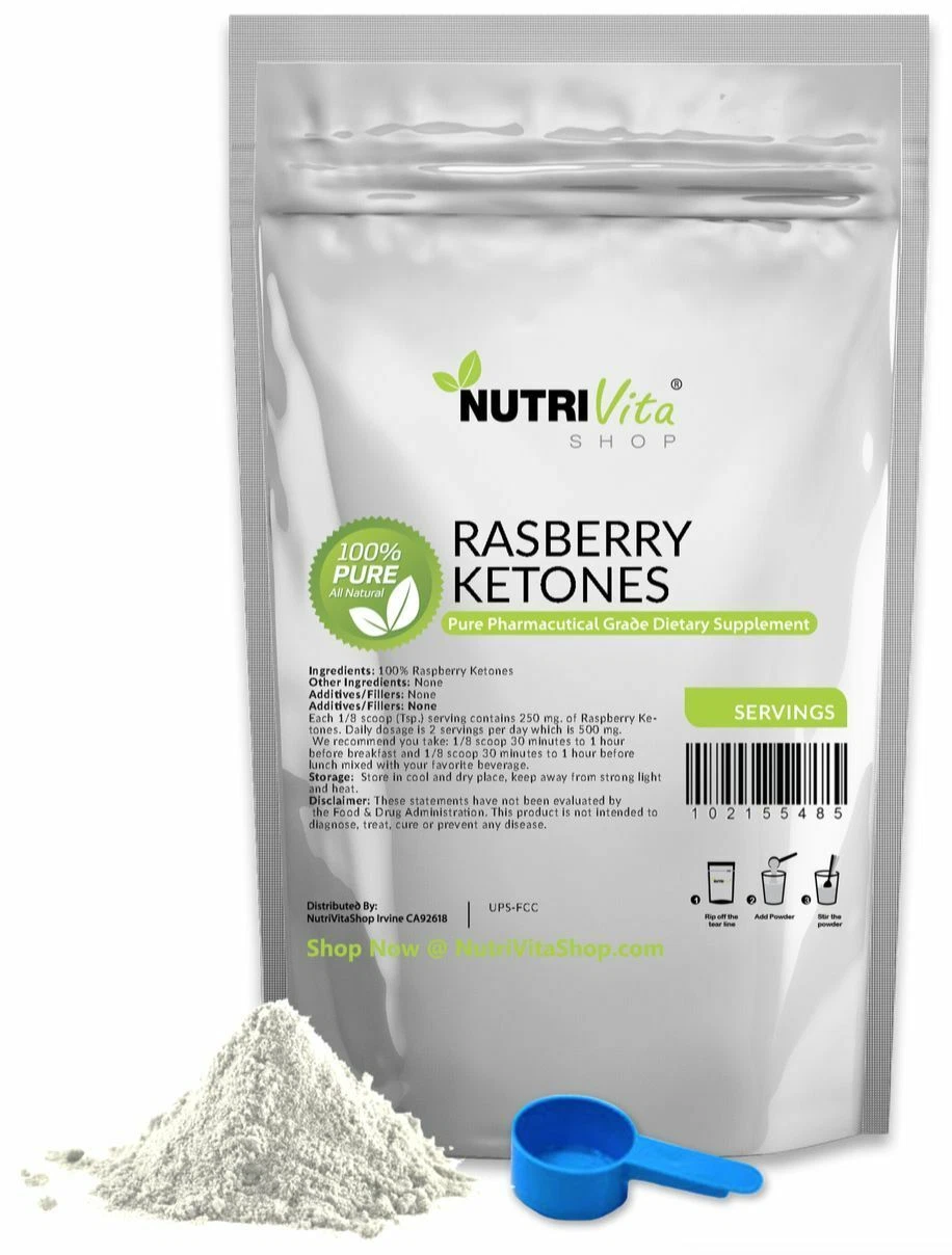 NEW 100% PURE RASPBERRY KETONES WEIGHT LOSS KETONE POWDER USP NONGMO VEGAN USA