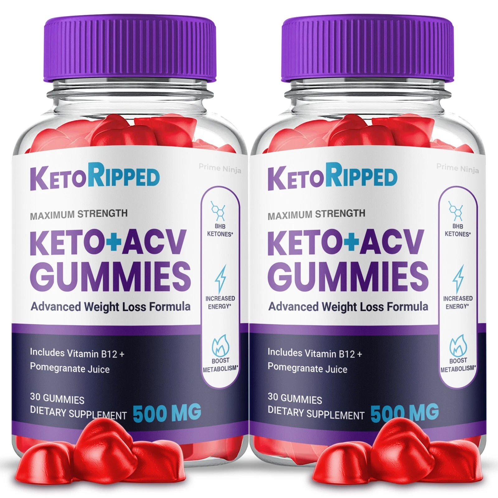Keto Ripped ACV Gummies, Keto Ripped Gummies Maximum Strength (2 Pack)