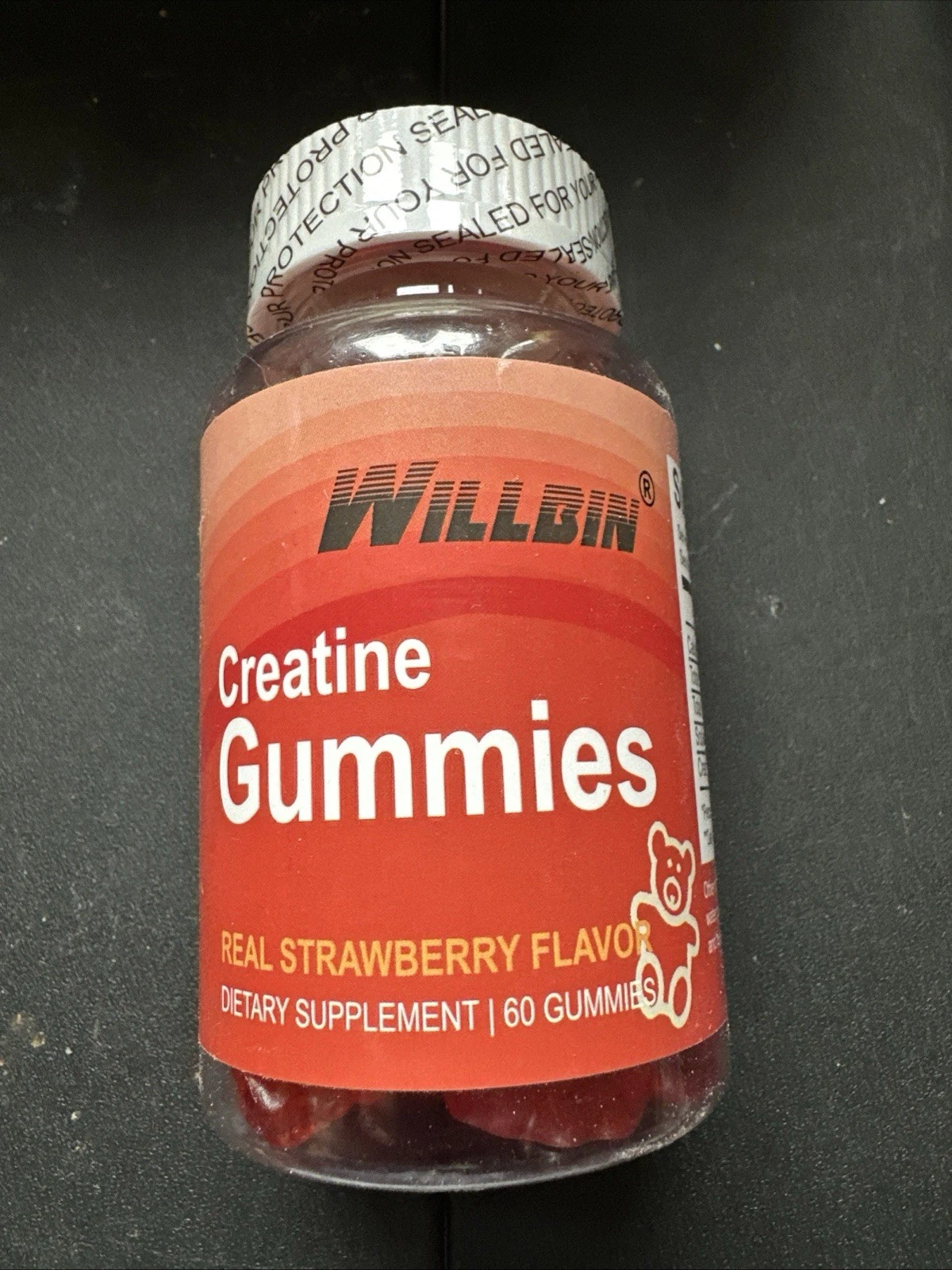 Creatine Chewable Gummies 2000mg Creatine Monohydrate Strawberry 60 Ct Exp 4/26