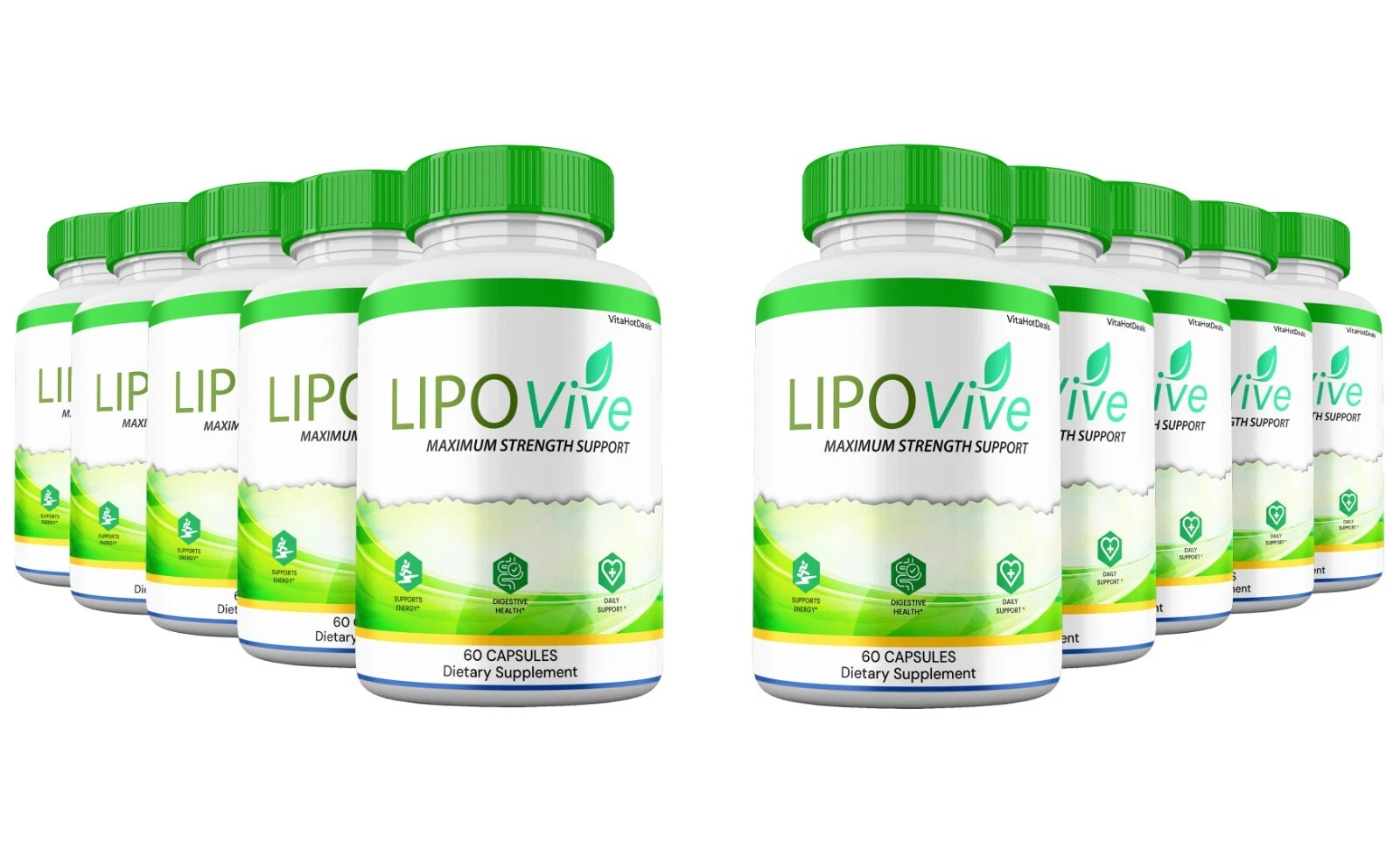 LipoVive Capsules, Max Strength, Lipo Vive Pills Premium Supplement (10 pack)