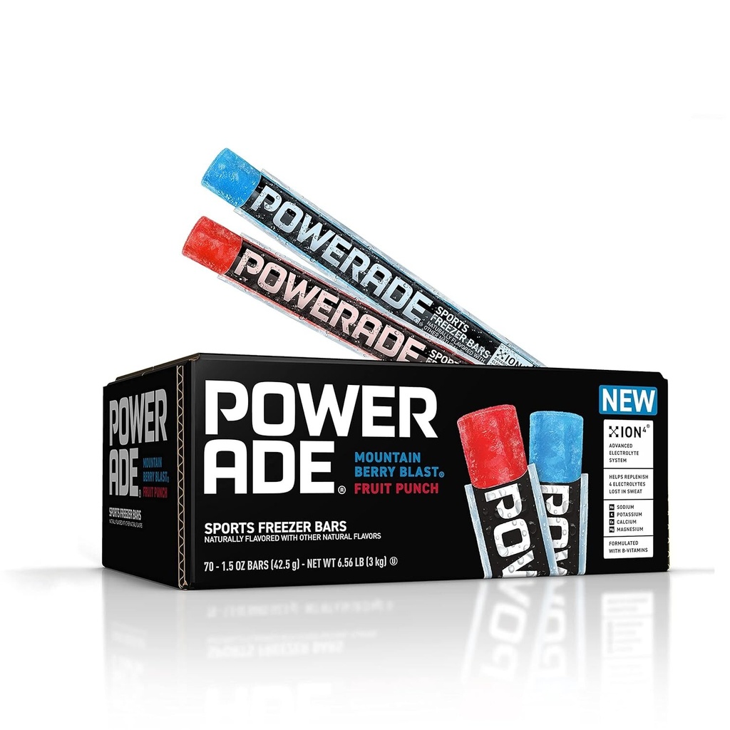 Powerade Sports Freezer Bars 70 Servings Electrolyte Popsicles Frozen Treats