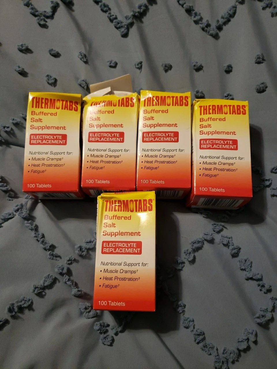 THERMOTABS Salt Supplement Buffered Tablets Nutritional Support 100 Ct Pack of 5