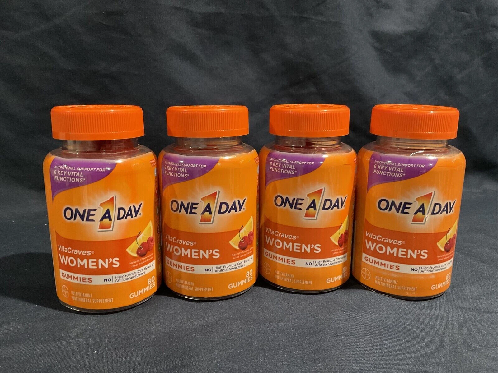 4X One A Day Women's VitaCraves Gummies, Multivitamins 80 Ct 09/2026 & 11/2026