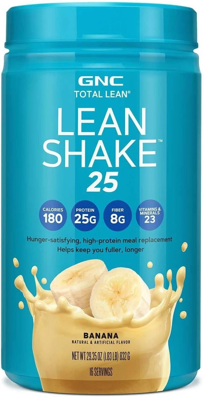 GNC Total Lean Lean Shake 25 Hunger Satisfying Protein Powder - Banana, 1.83 lb