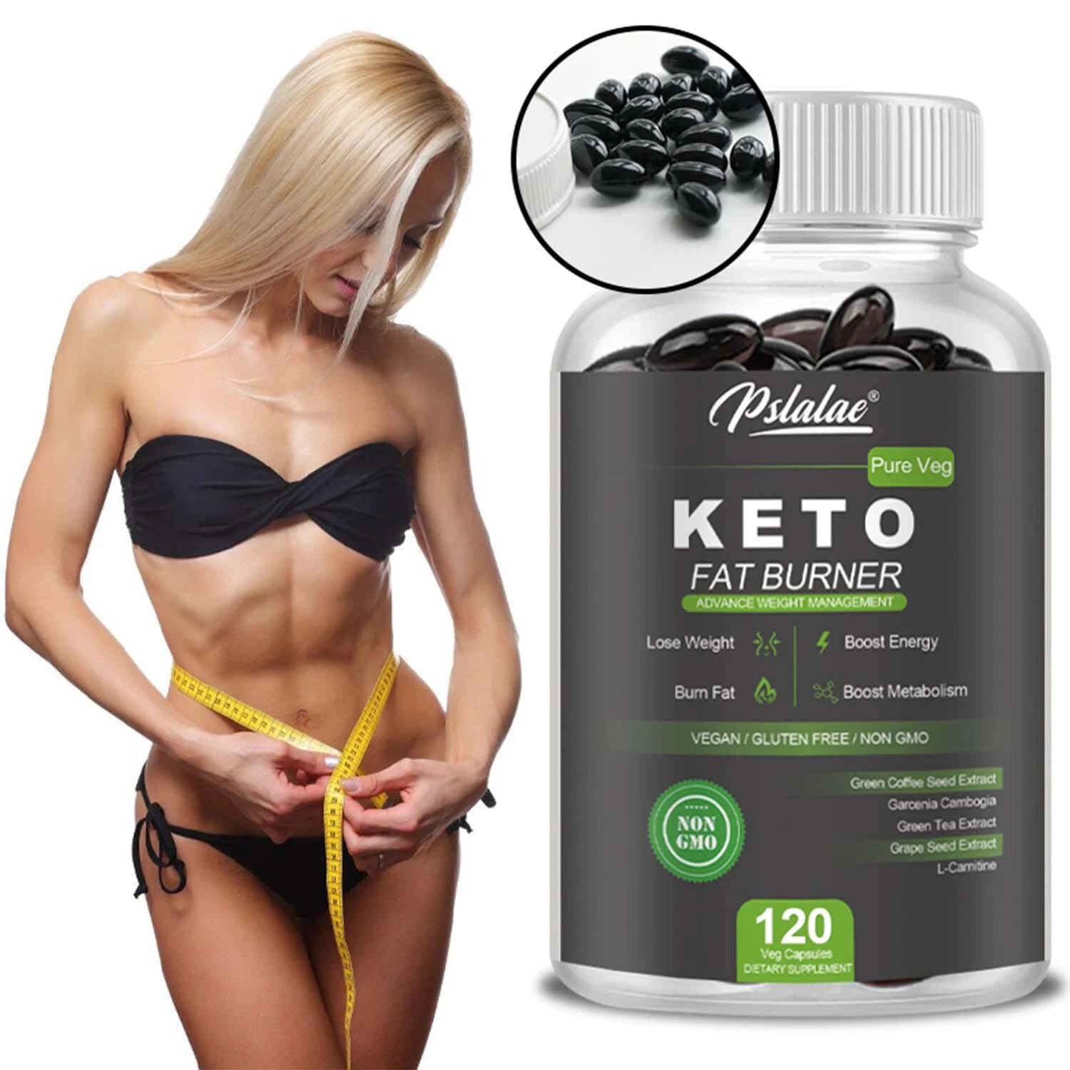 Keto Fat Burner Capsules - Weight Loss, Fat Burner, Detox - Green Coffee Seed