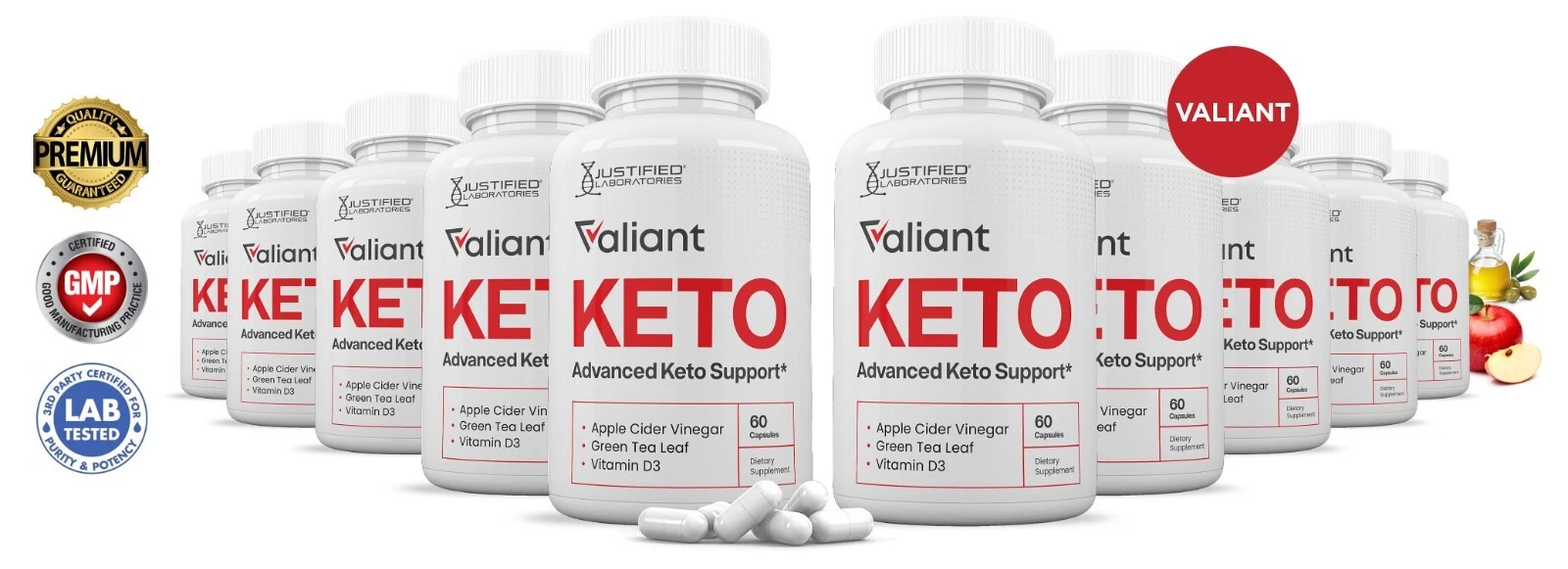 Valiant Keto ACV Pills 1275 MG Stronger Than Gummies Keto Support 10Bottle