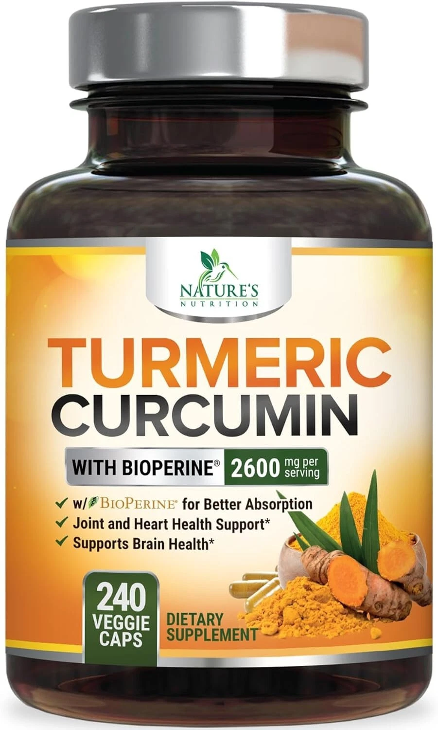 Turmeric Curcumin with Bioperine 2600mg High Absorption Triple Strength Capsules