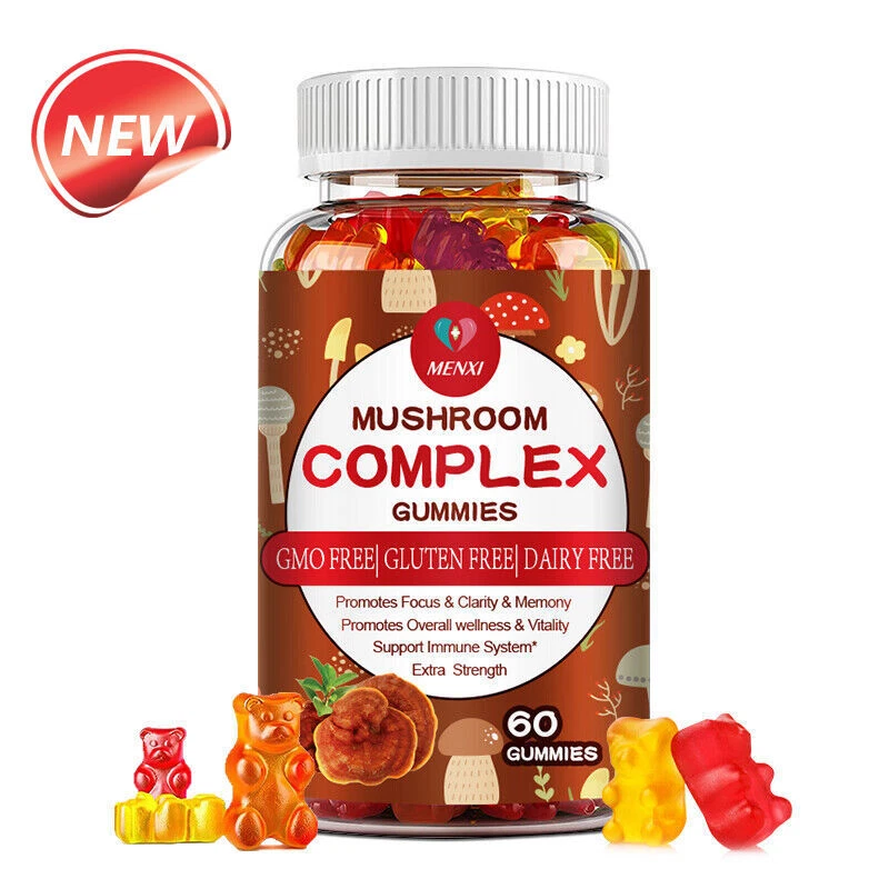 Mushroom Complex Extract Gummies Lions Mane Chaga Reishi Memory Focus Immunity