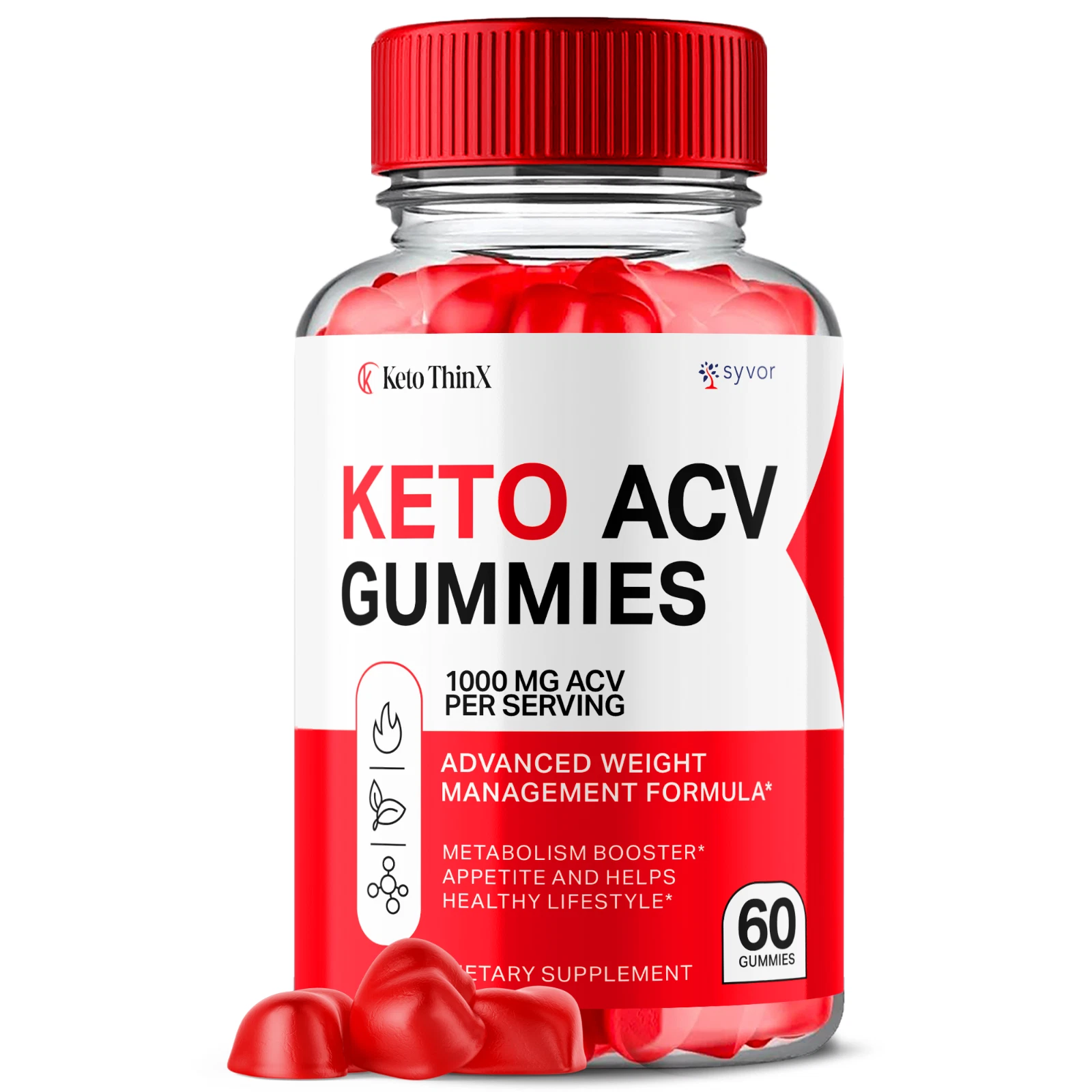 Keto ThinX Keto ACV Gummies Maximum Strength Vitamin Formula 60 Gummies