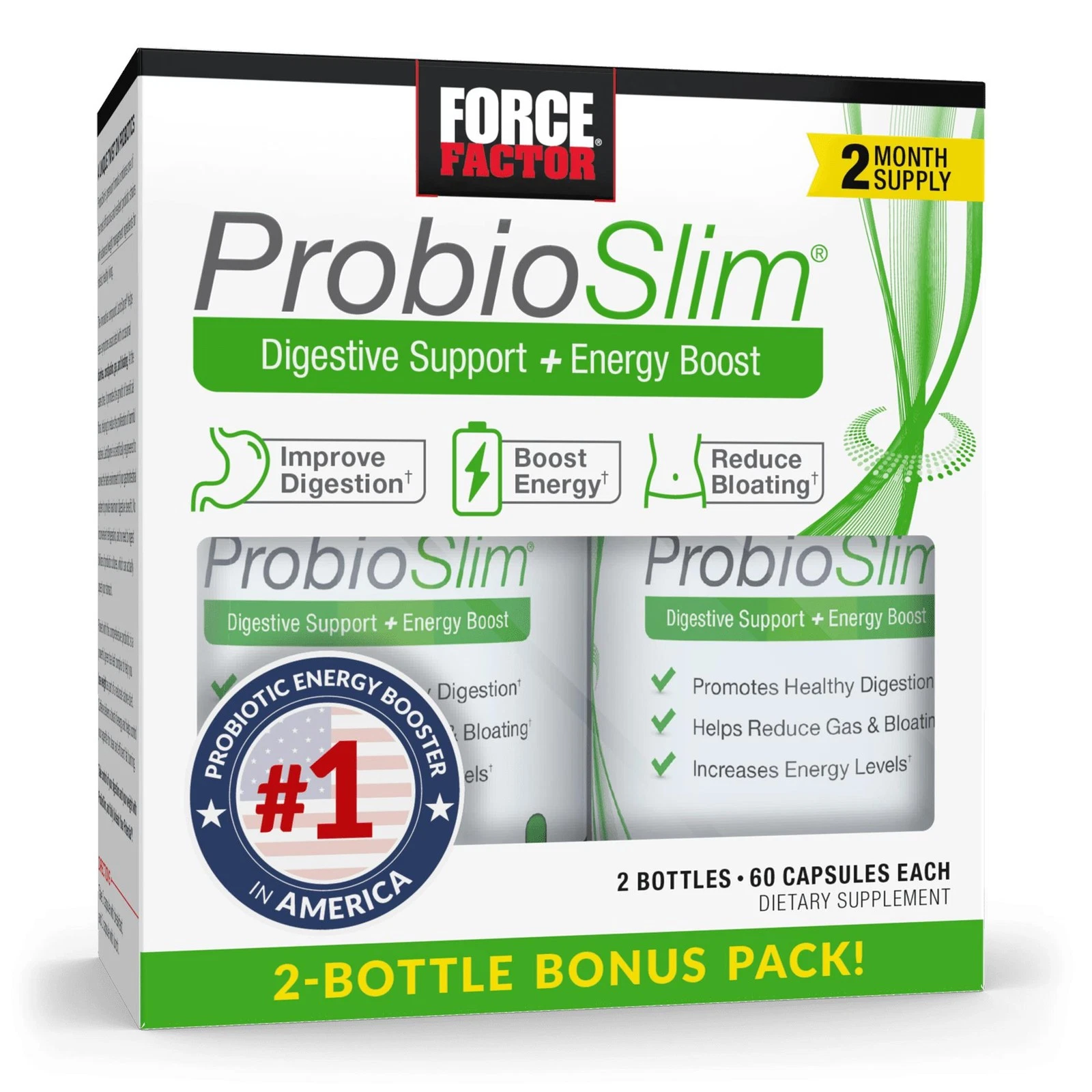 Force Factor ProbioSlim Probiotic and Weight Loss Supplement, 120 Capsules