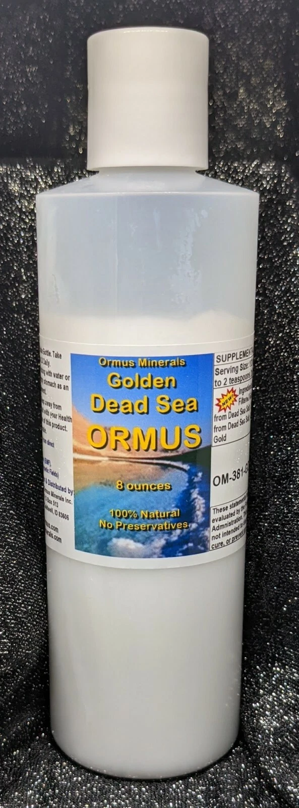 Golden Dead Sea Ormus Mental Health Pain Relief Skin Support Immunity 16oz