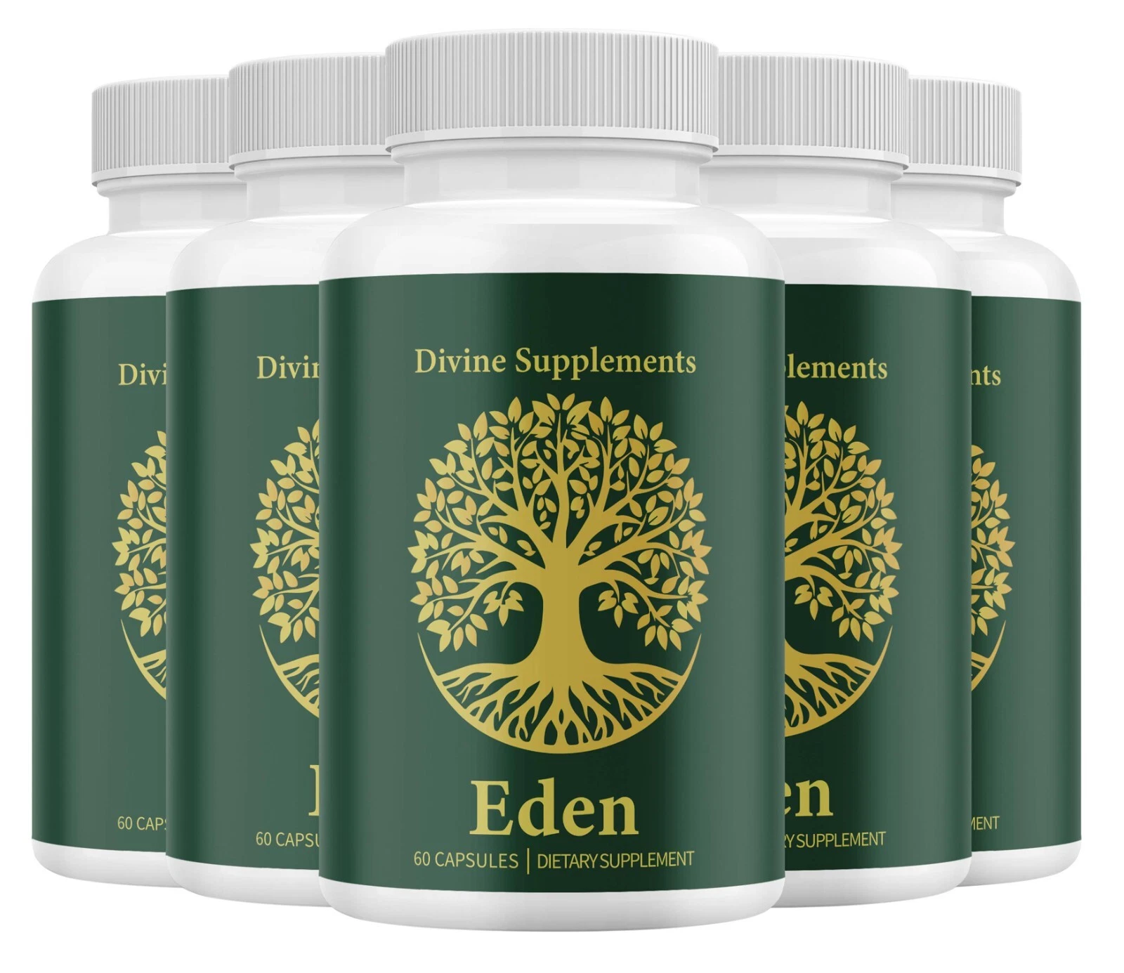 (5 Pack) Eden Capsules – Eden Pills Digestive Support, Gut Wellness