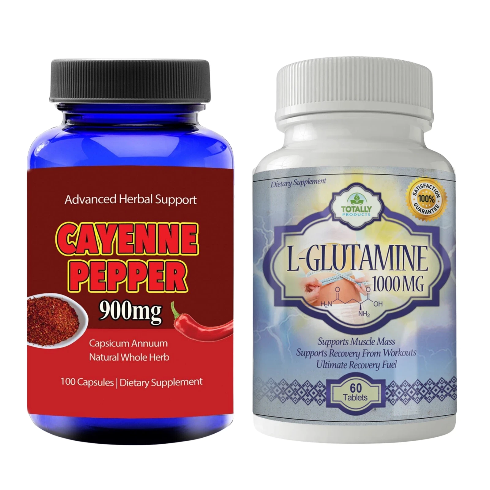 Cayenne Pepper Weight Loss Fat Burner Pill L-Glutamine Supplements Muscle Growth