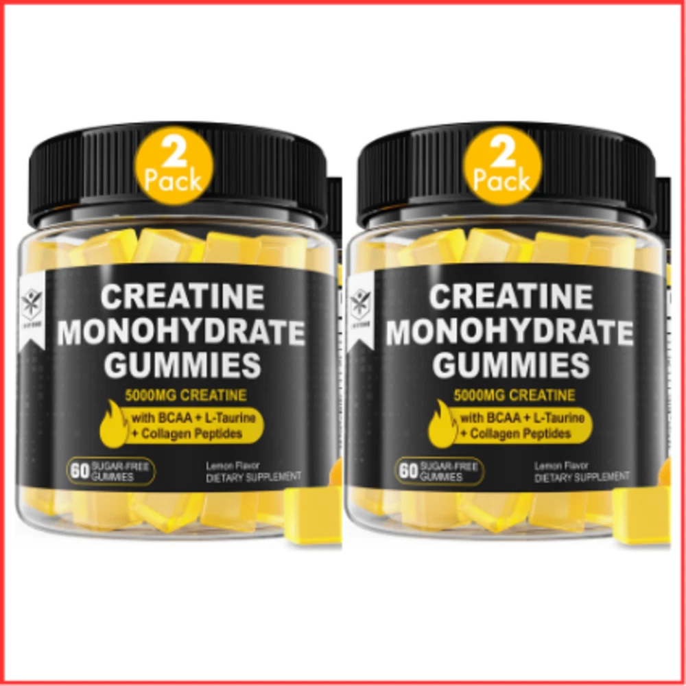 CREATINE MONOHYDRATE Gummies Collagen Peptides Men Women 60ct 2 Pack ENVYCURE