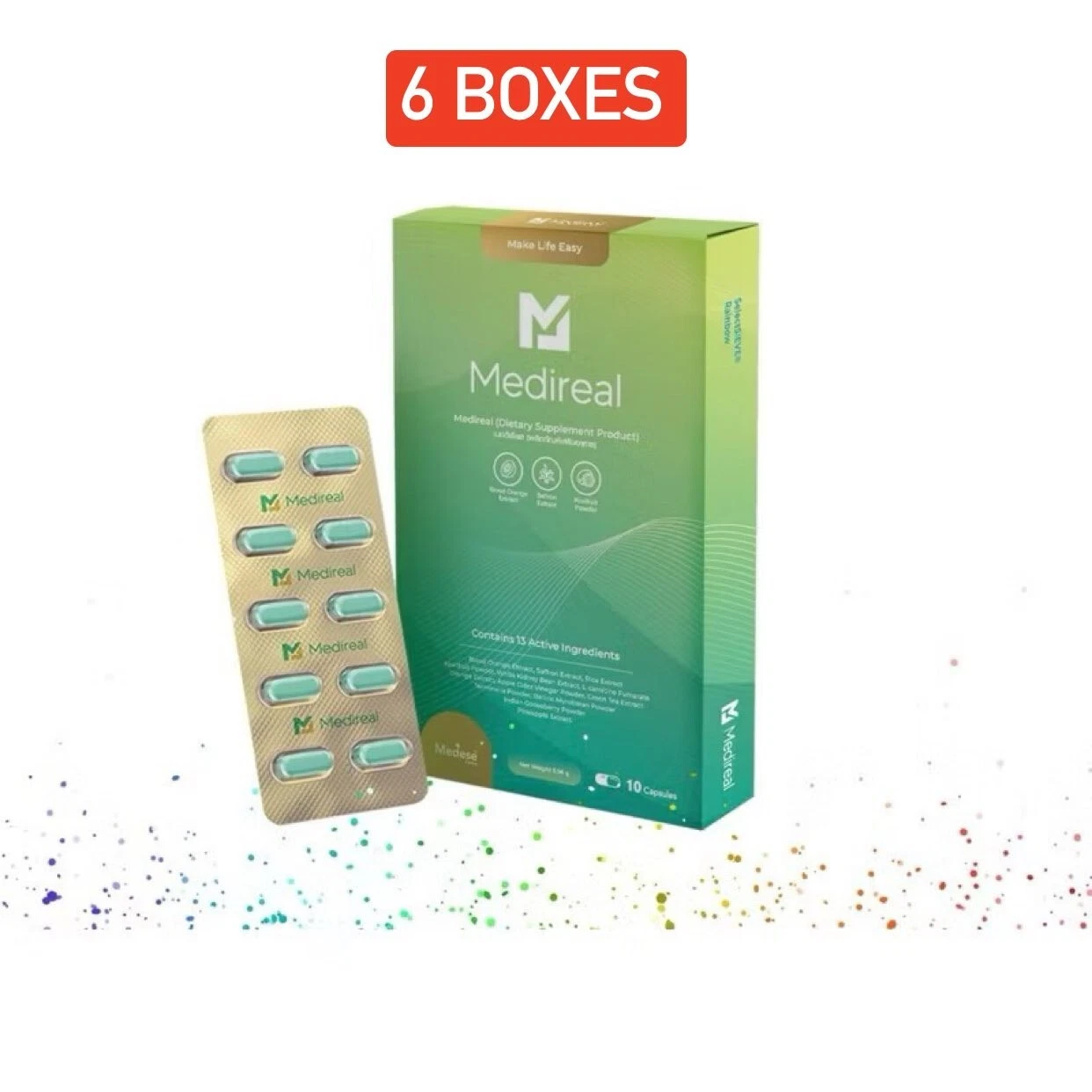 6 Boxes Medireal Dietary Supplement Weight Management Control 10Caps