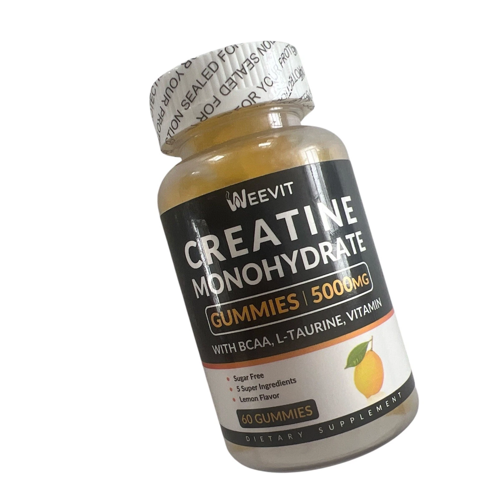 WEEVIT Creatine Monohydrate Gummies 5000mg Lemon Flavor Exp 07/26
