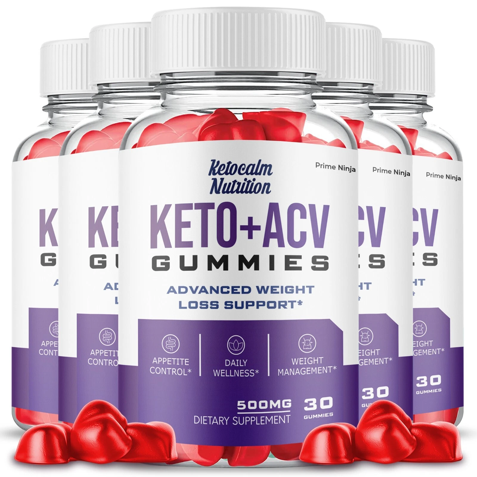 Keto Calm Nutrition Keto ACV Gummies Max Strength Supplement (5 Pack)