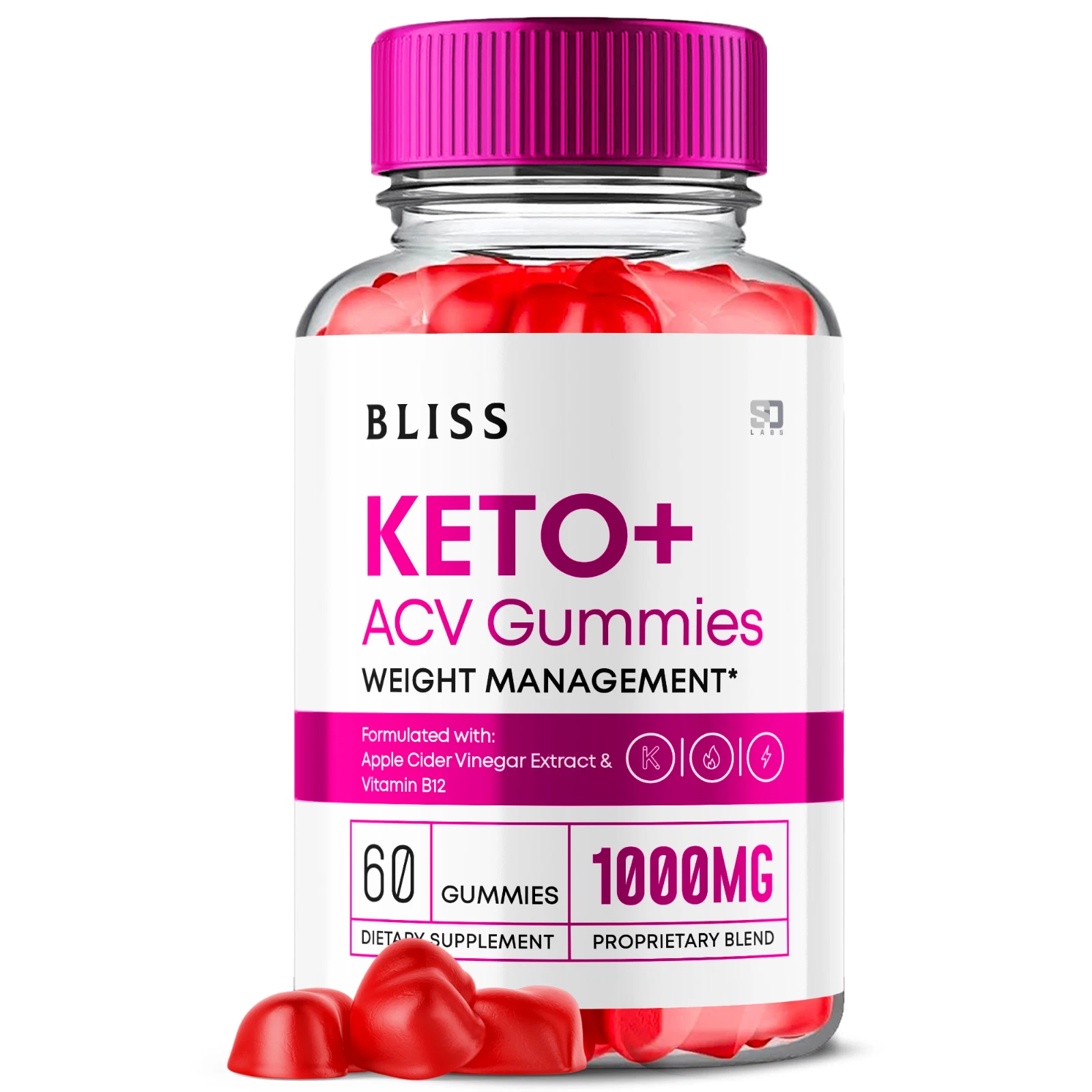 Bliss Keto Gummies, Bliss Keto ACV Gummies Weight Loss, Fat Burn (60 Gummies)