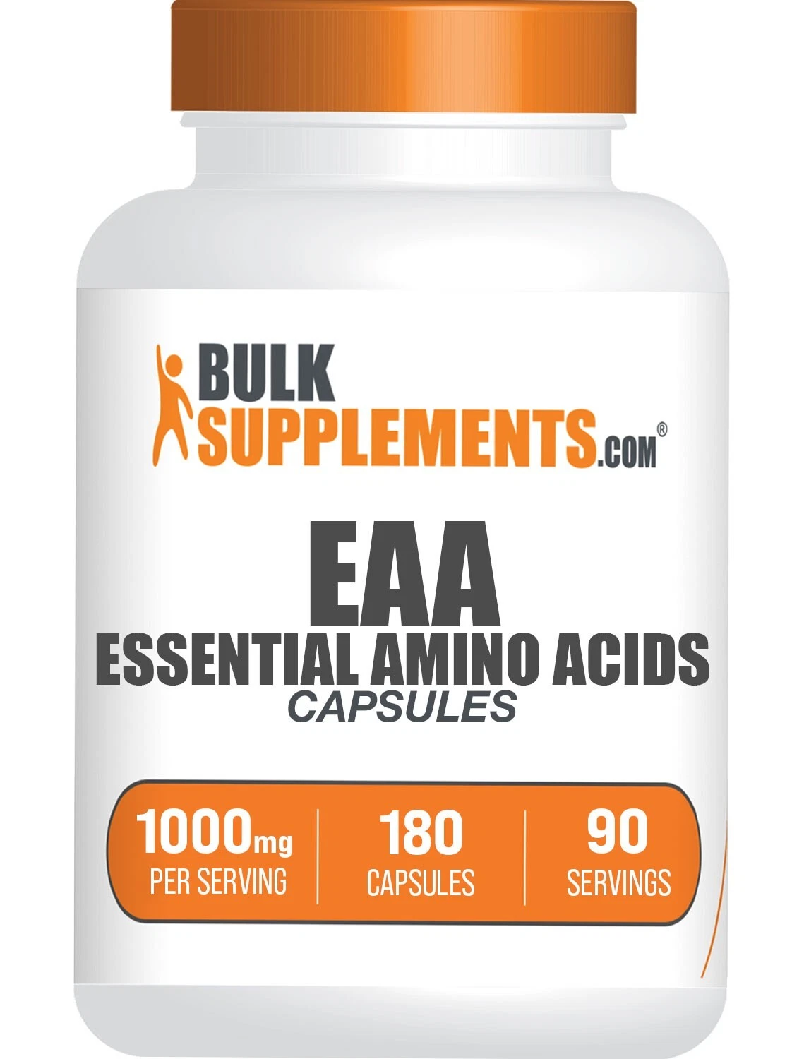 BulkSupplements Essential Amino Acids (EAA) 180 Capsules - 1000mg per Serving
