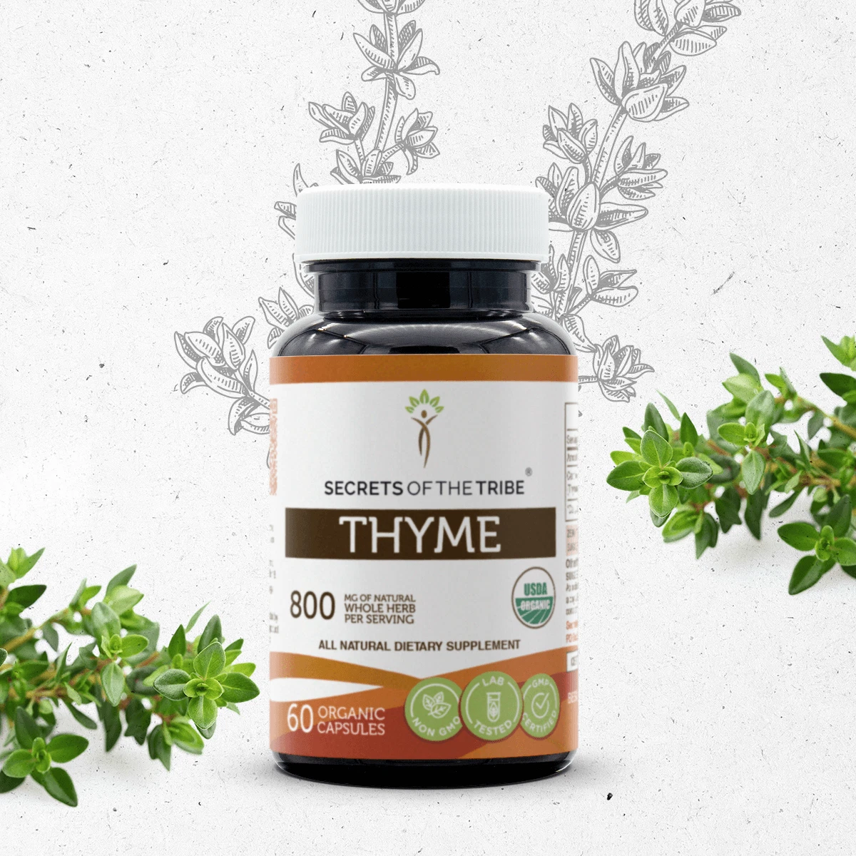 Secrets Of The Tribe Thyme Capsules, 400 mg