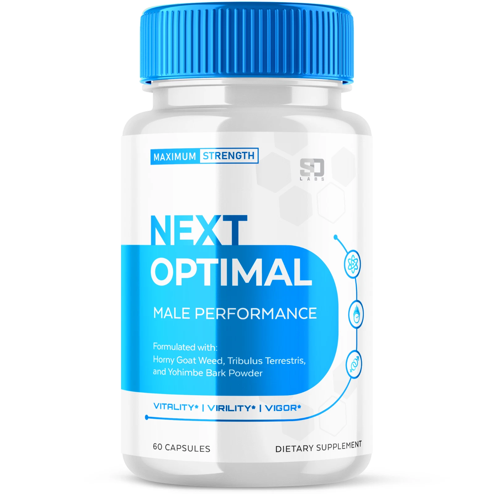 (1 Pack) Next Optimal Men Pills Maximize Energy, Vitality & Stamina 60 Capsules
