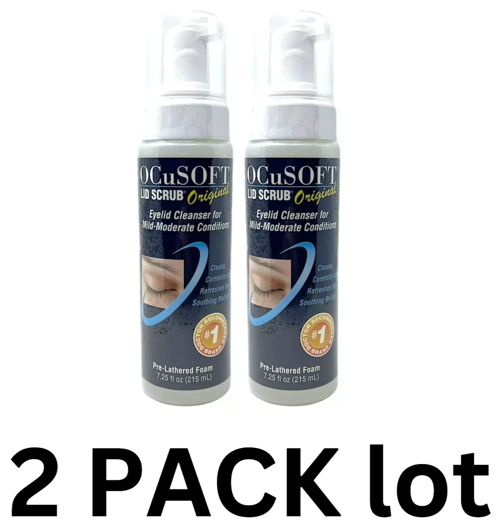 2 PACK OCUSOFT LID SCRUB ORIGINAL FOAM 215mL 7.25 fl oz Ea Exp 07/27