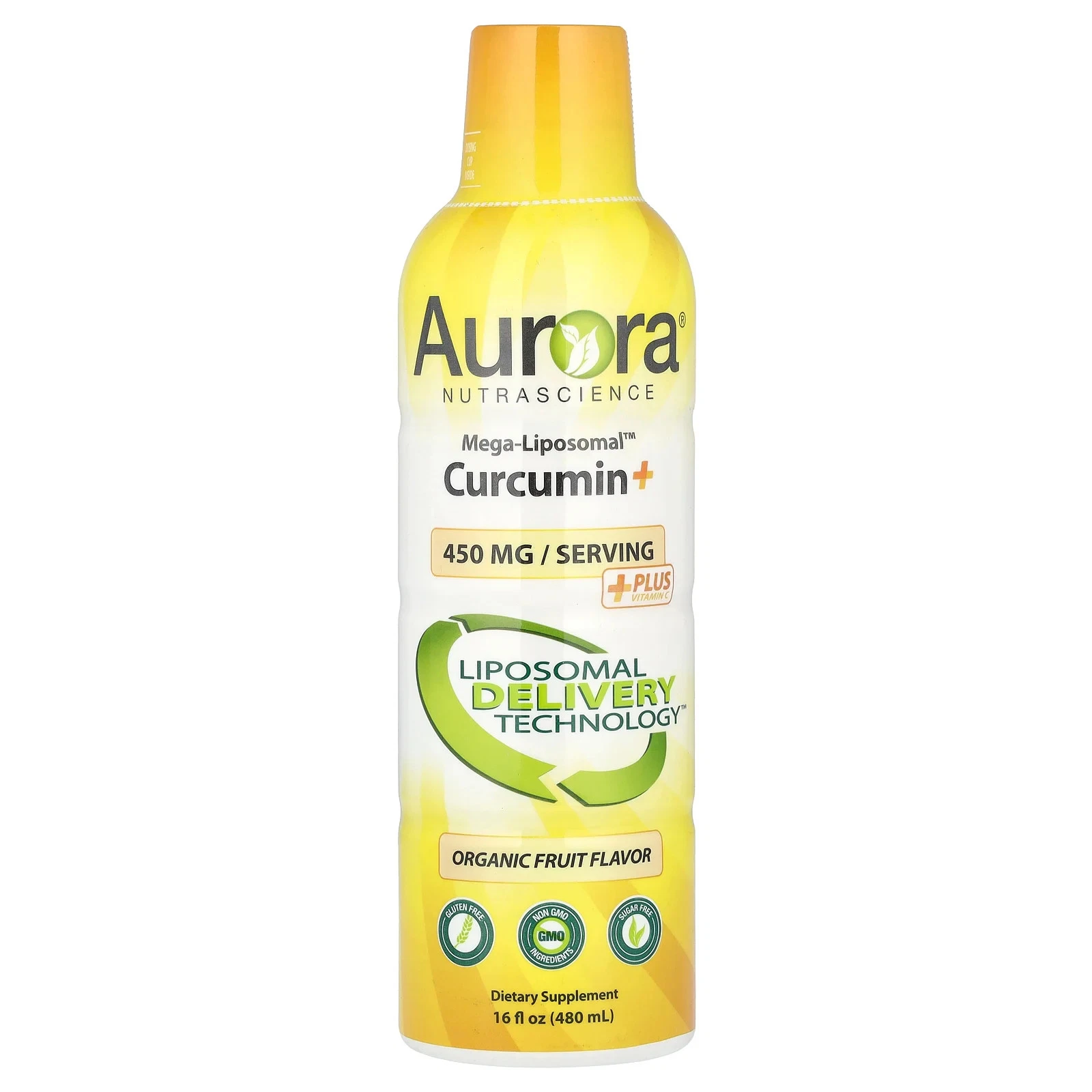Mega-Liposomal™ Curcumin+, Organic Fruit, 450 mg, 16 fl oz (480 ml)