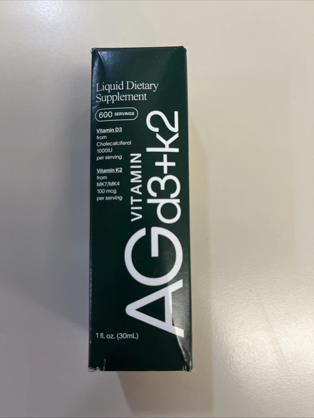 AG1 Vitamin d3+k2 Liquid Dietary Supplement Exp 11/25 1fl. oz