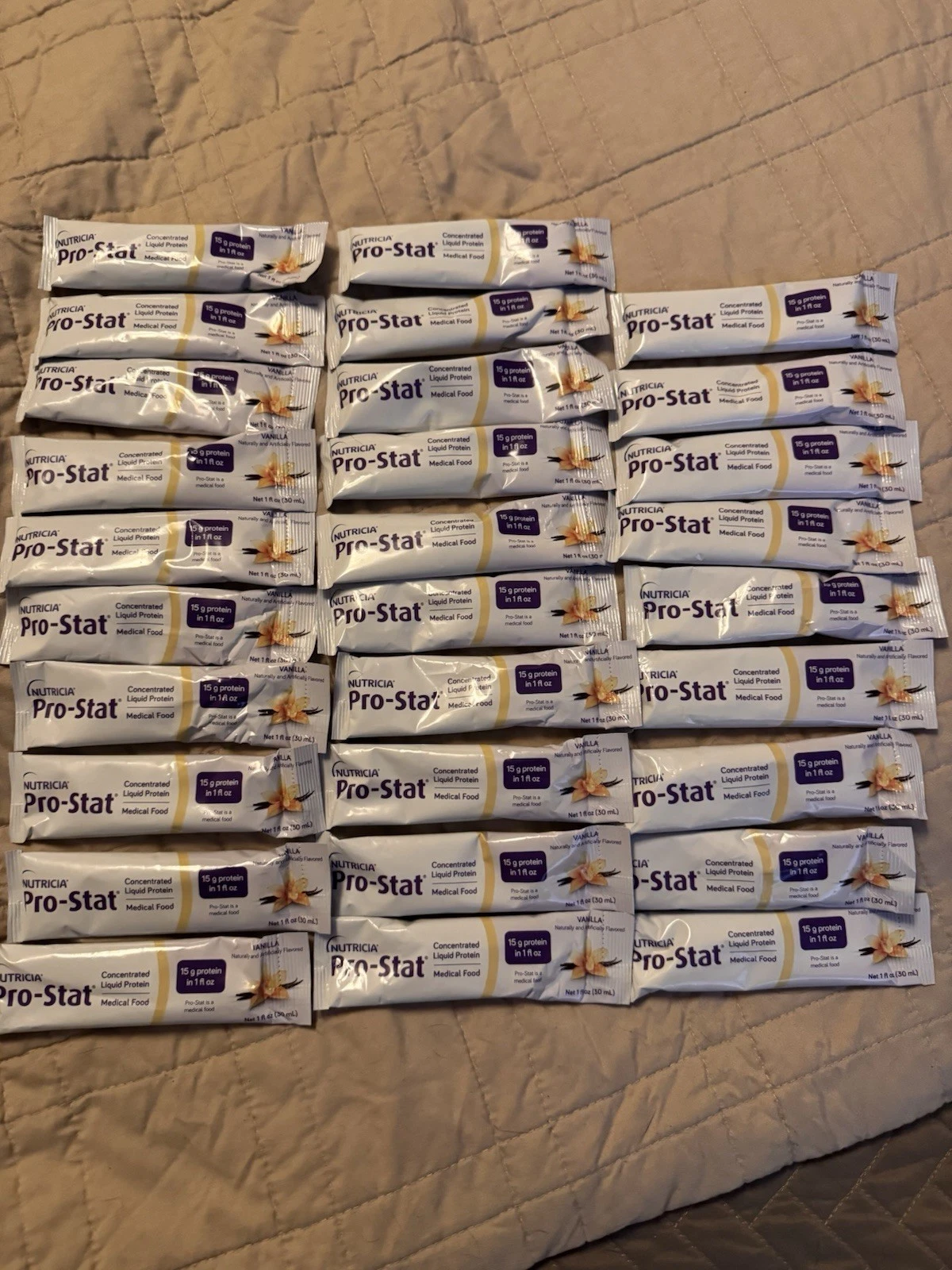 59 Pro-Stat Concentrated Liquid Protein Supplement vanilla 1 oz Packets 15g pro