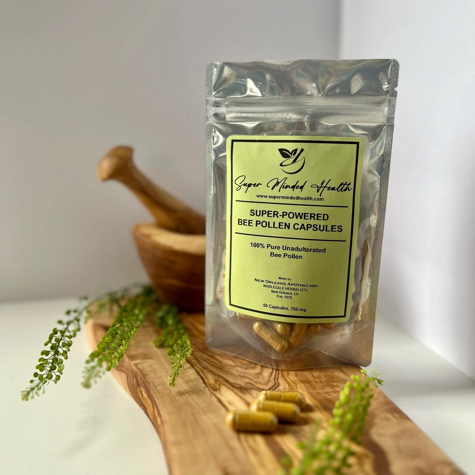 Super Powered Bee Pollen Capsules | 700mg Pure Bee Pollen Detox Health