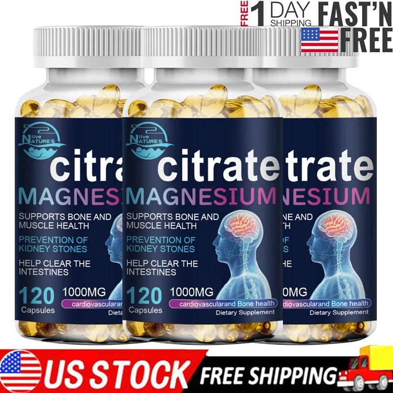 Magnesium Citrate 500mg Capsules Super Strong Effective Vegan Capsules 360 Pills