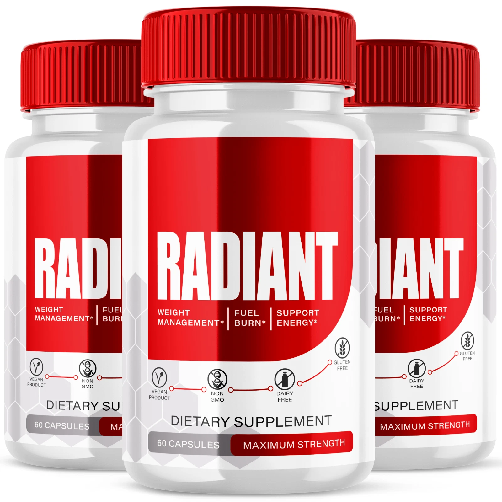 Radiant Advanced Formula Vitamin Natural Health & Wellness Supplement 180 Pills